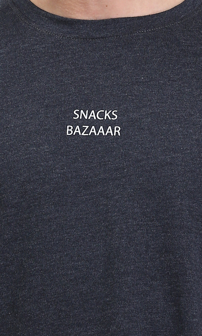 R207693 - Printed Slip On Relaxed Tee - Charcoal Grey