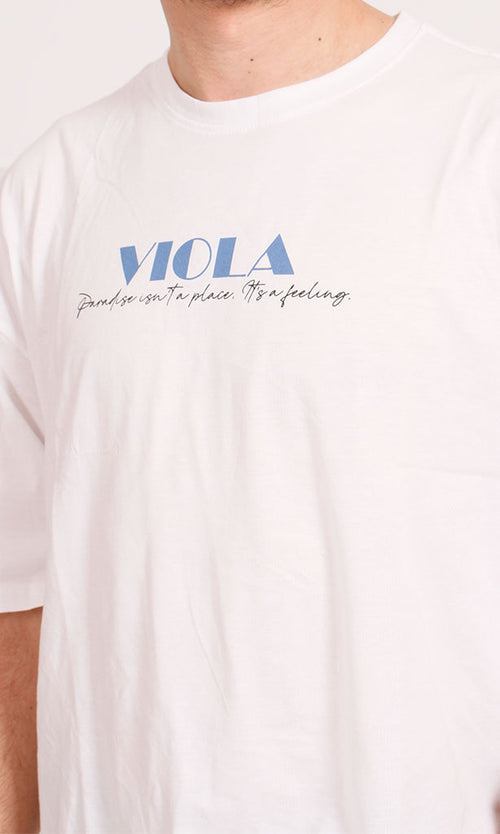 R207697 - Graphic Printed Oversized T-Shirt - White