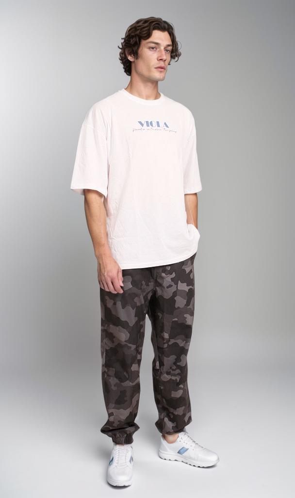 R207697 - Graphic Printed Oversized T-Shirt - White