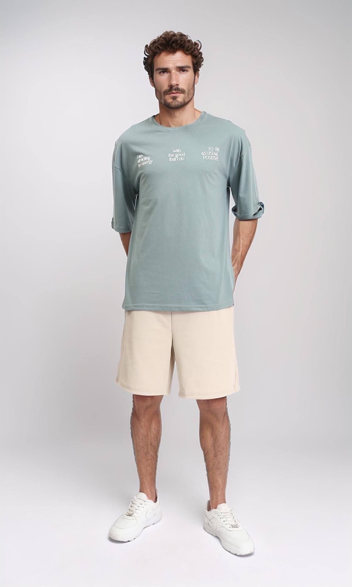 R207699 - Crew Neck Relaxed Fit Cotton Tee - Mint