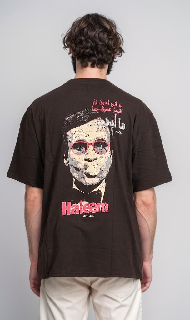 R207705 - تيشيرت كبير الحجم بطبعة جرافيك - أسود