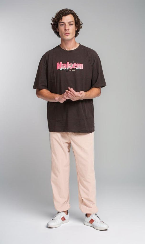 R207705 - Graphic Printed Oversized T-Shirt - Black