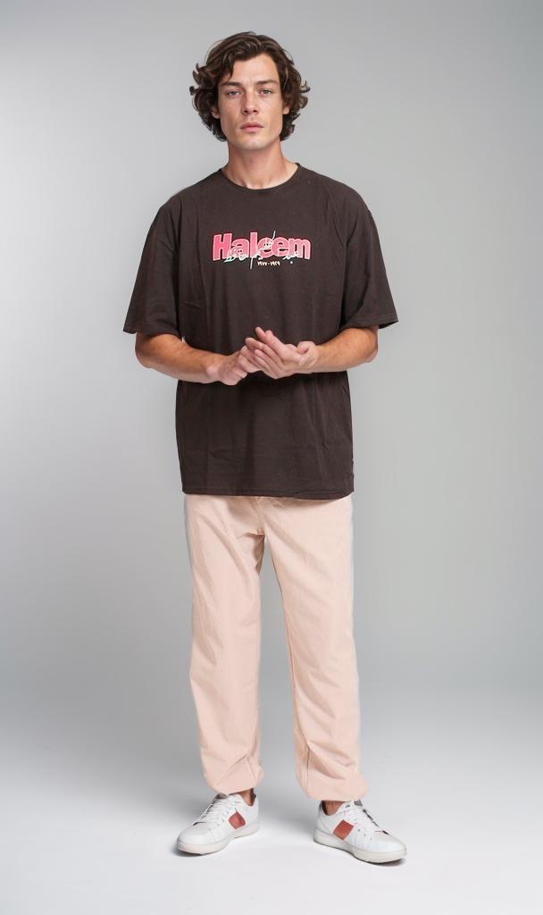 R207705 - Graphic Printed Oversized T-Shirt - Black