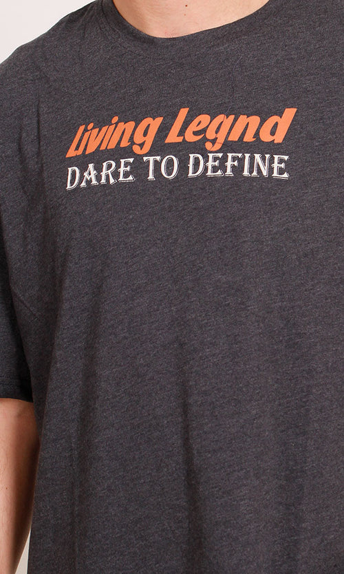 R207706 - Graphic Printed Oversized T-Shirt - Charcoal Black