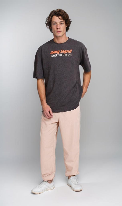 R207706 - Graphic Printed Oversized T-Shirt - Charcoal Black