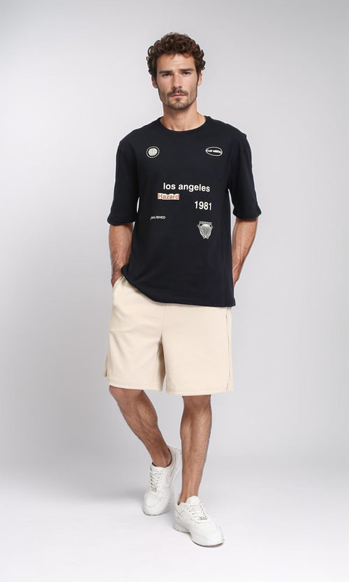 R207710 - Crew Neck Relaxed Fit Slip On Tee - Black