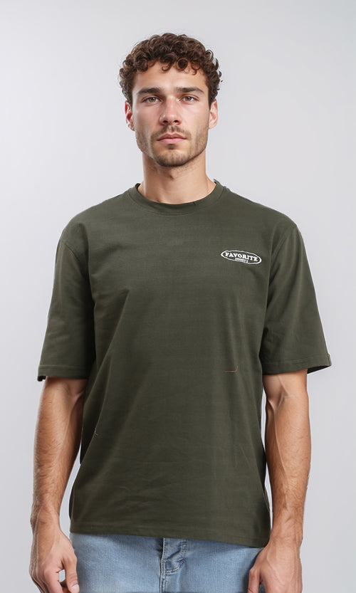 R207711 - Regular Fit Printed Tee - Dark Olive