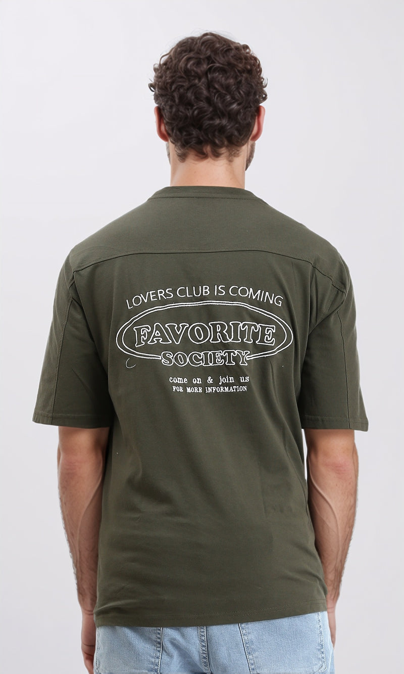 R207711 - Regular Fit Printed Tee - Dark Olive