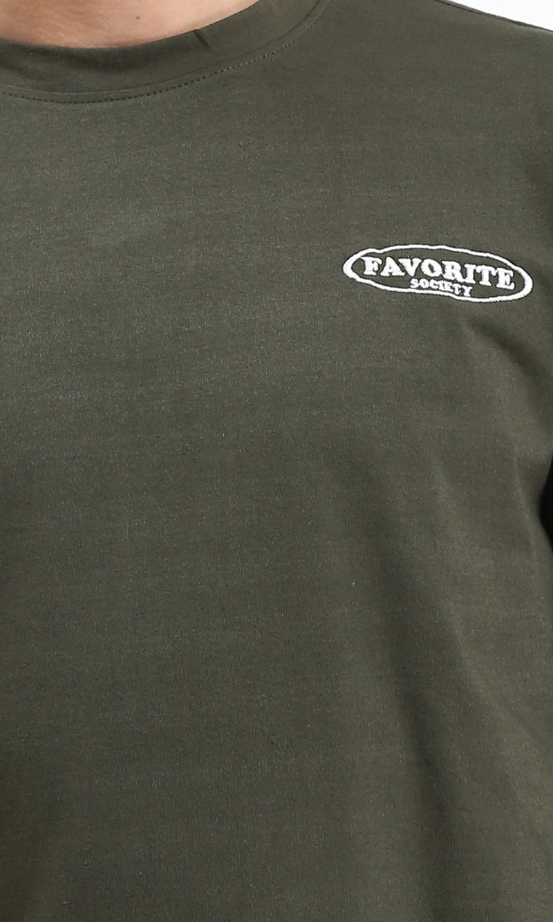 R207711 - Regular Fit Printed Tee - Dark Olive