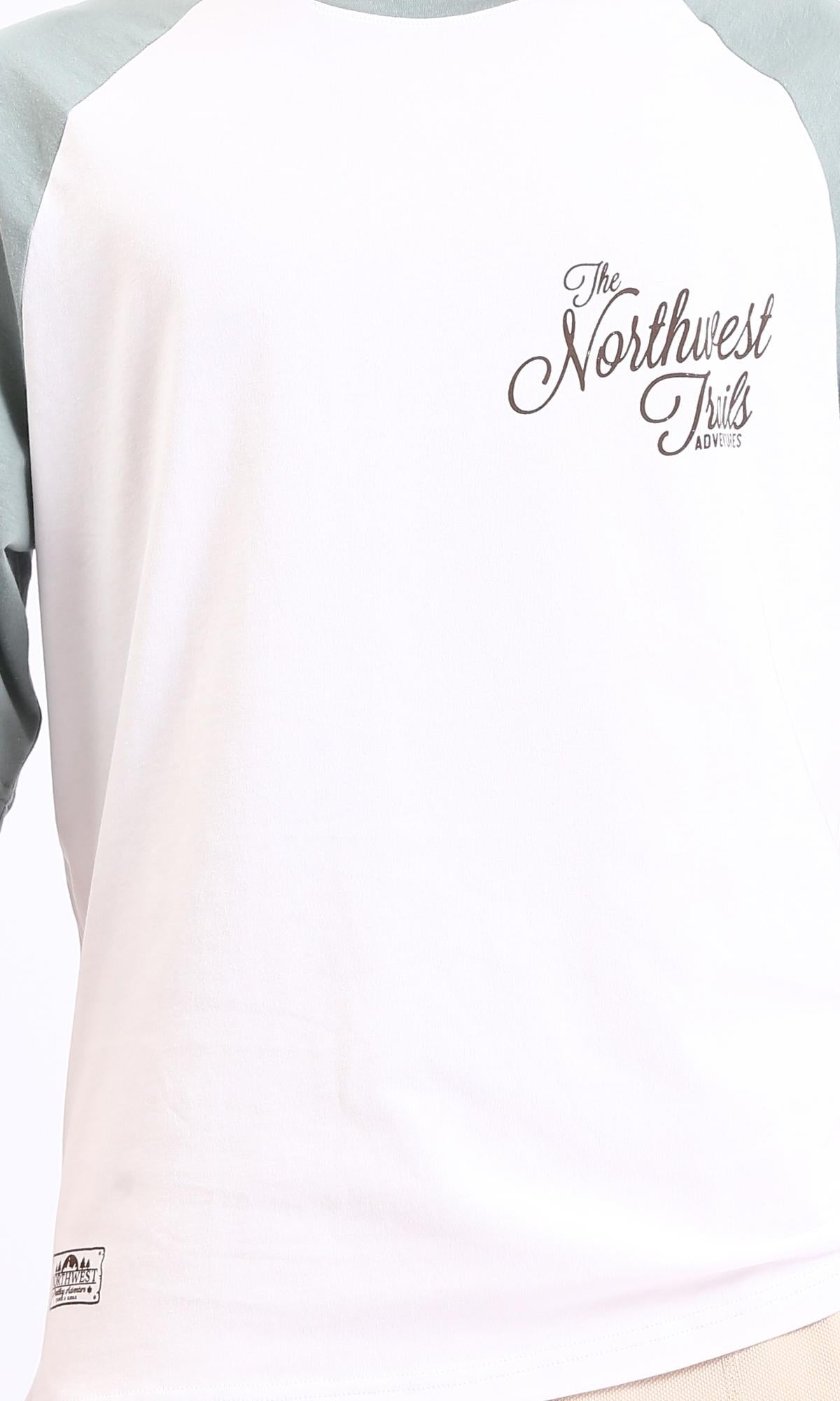 R207713-Bi-Tone Slip On Cotton Tee - Mint & White