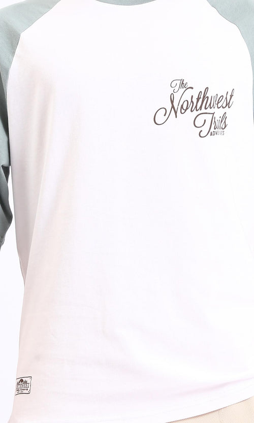 R207713-Bi-Tone Slip On Cotton Tee - Mint & White