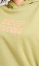 R207767 - Keep Flying Graphic Hoodie - Olive Green