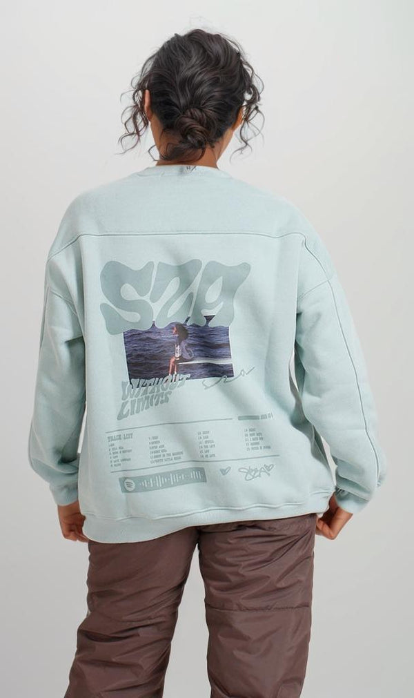 R207768 - Graphic Melton Sweatshirt - Mint Green