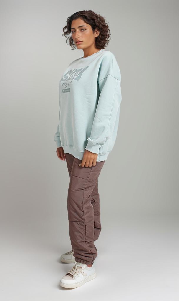 R207768 - Graphic Melton Sweatshirt - Mint Green