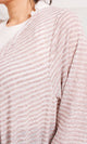 R207771 - Striped Long Cardigan - Beige
