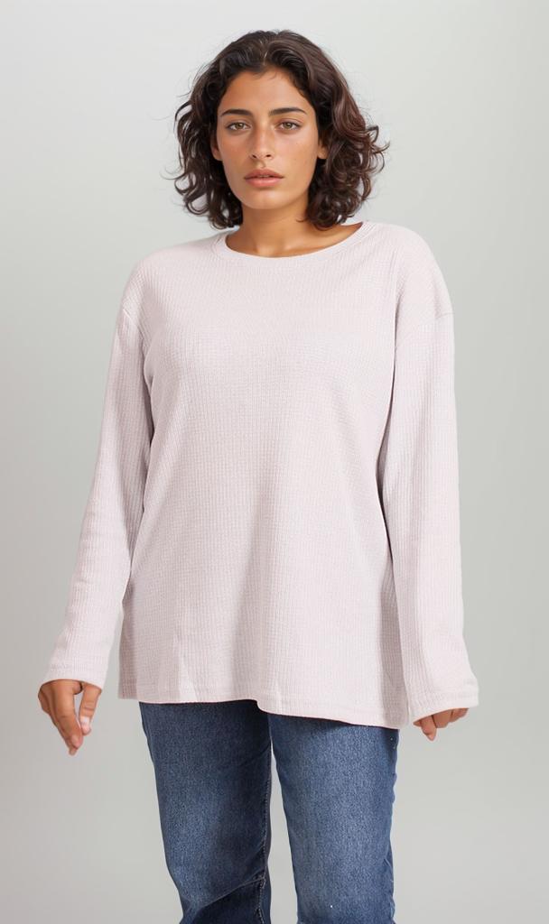 R207778 - Long Sleeve Waffle Tee - Off White