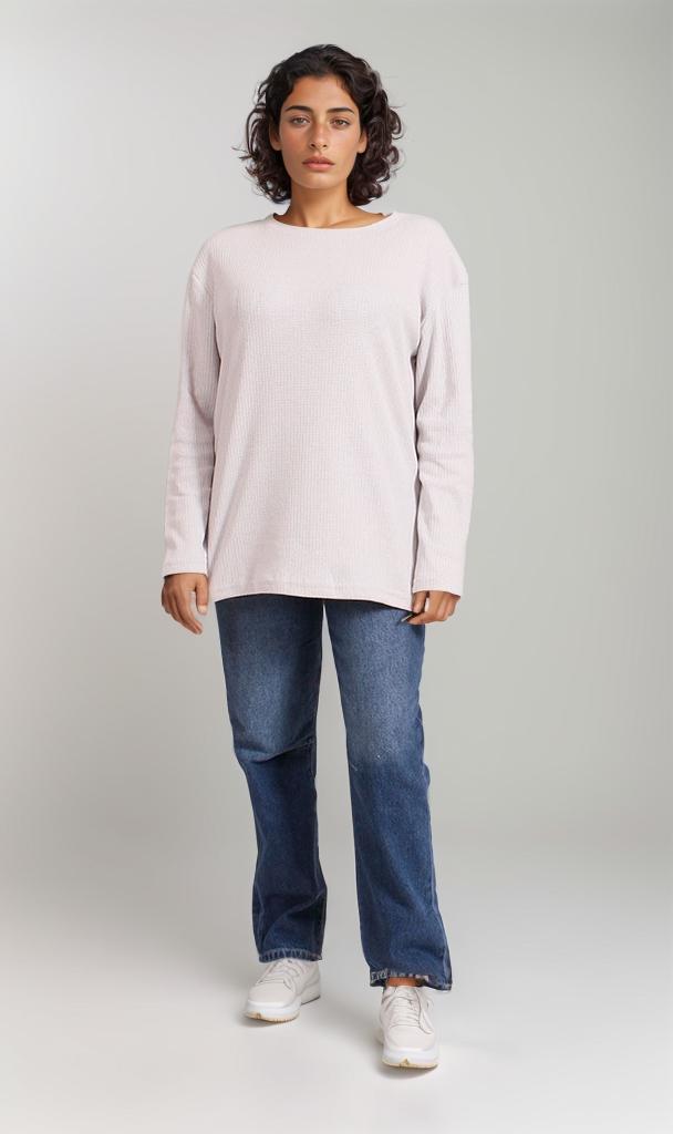 R207778 - Long Sleeve Waffle Tee - Off White