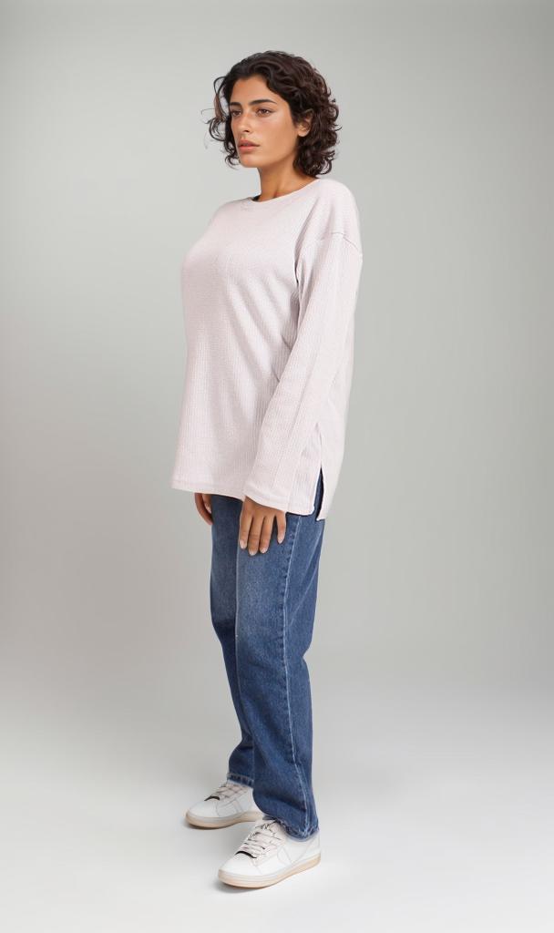 R207778 - Long Sleeve Waffle Tee - Off White