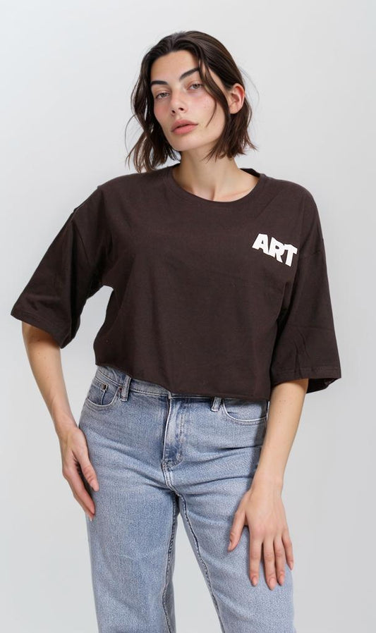 R207781 - Graphic Printed Oversized T-Shirt - Black