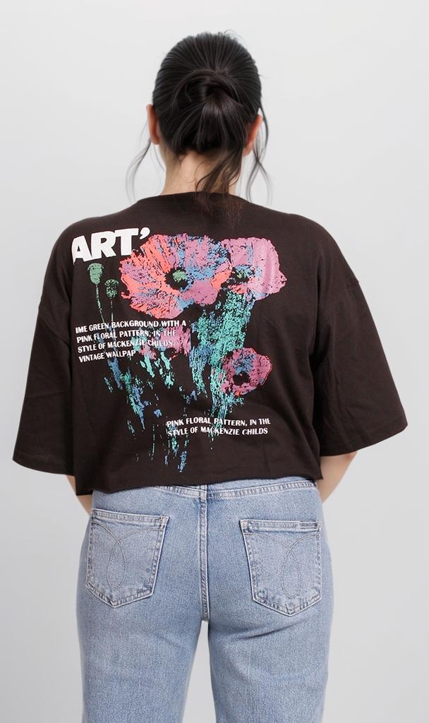 R207781 - Graphic Printed Oversized T-Shirt - Black