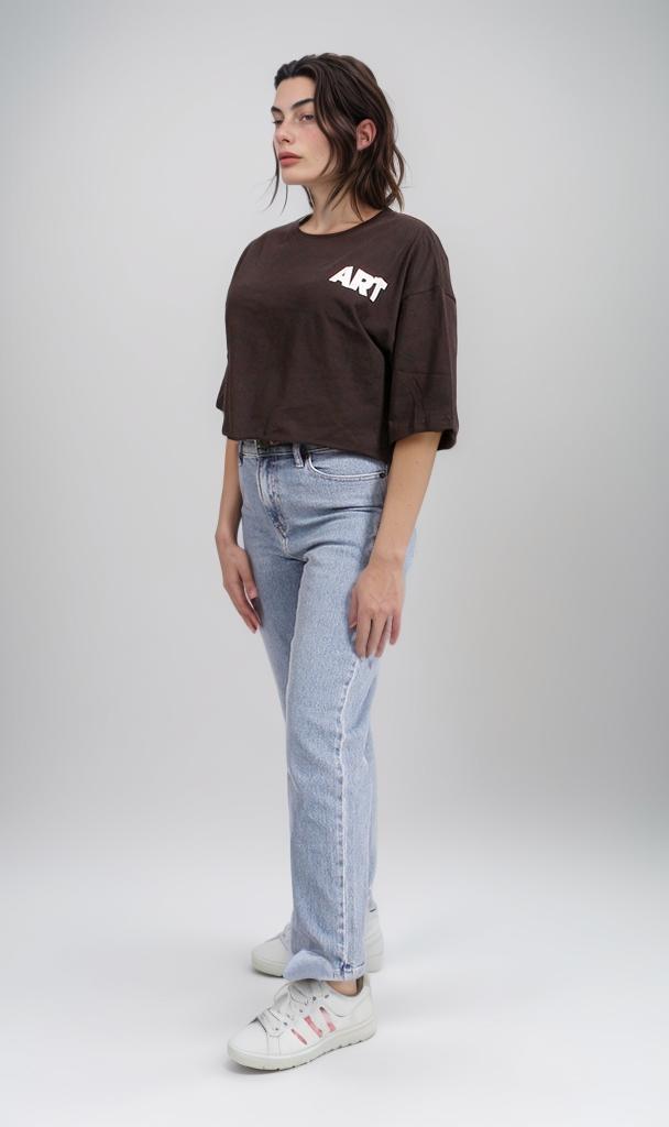 R207781 - Graphic Printed Oversized T-Shirt - Black