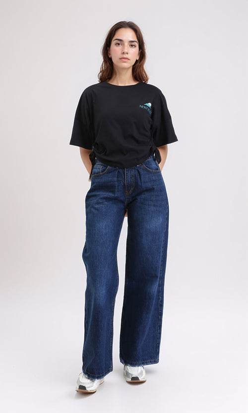 R207787 - Front & Back Print Cotton Tee - Black