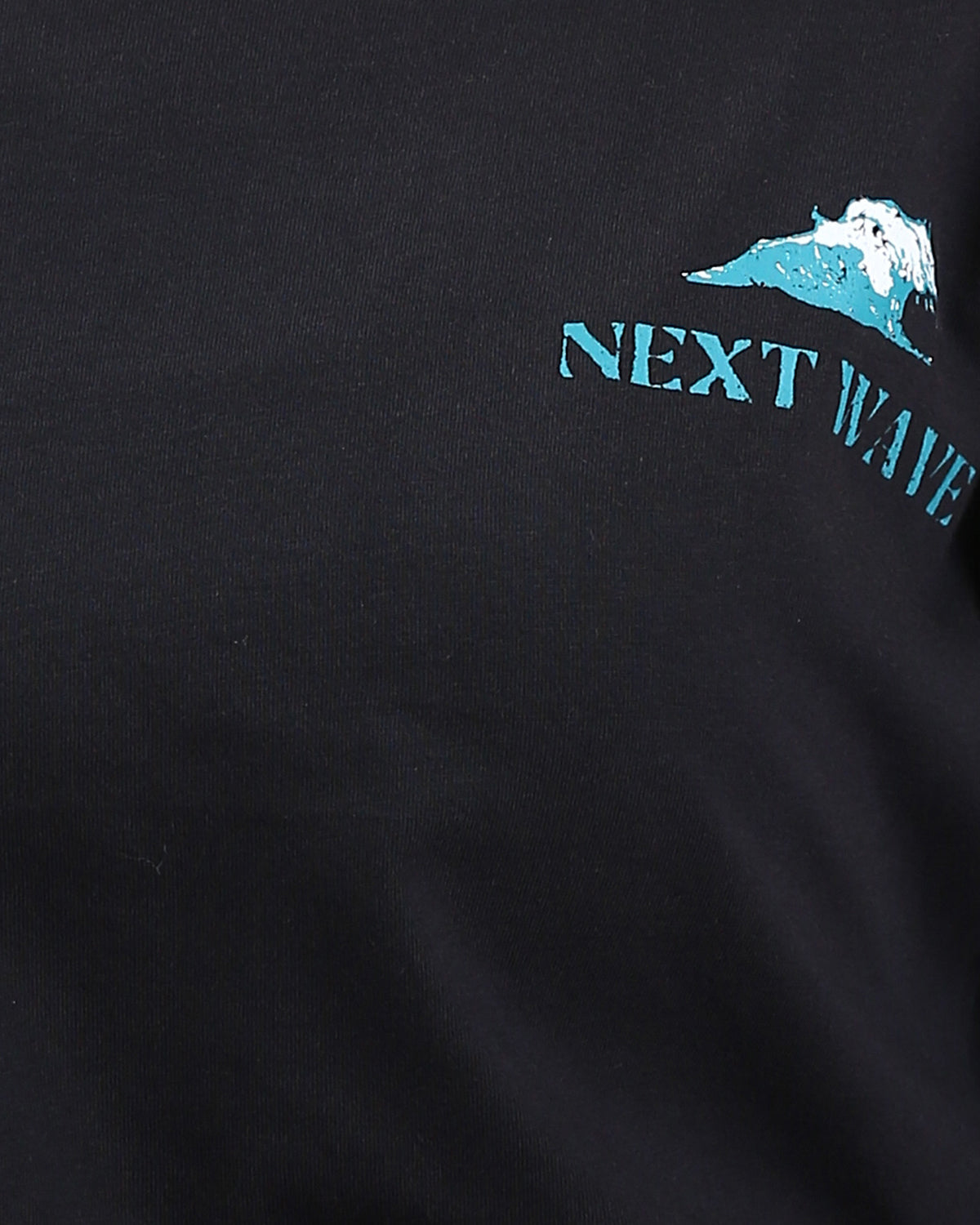 تيشيرت رافين نسائي بطبعة Next Wave برباط جانبي - أسود - R207787