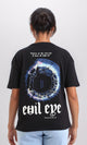 R207788-"Evil Eye" Slip On Cotton Tee - Black