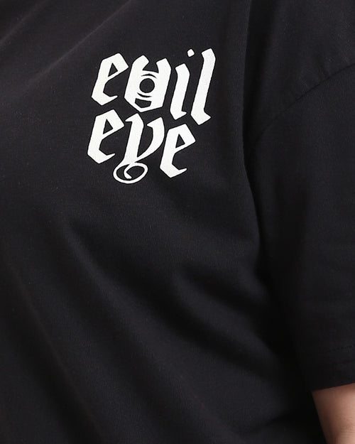 Ravin "Evil Eye" Gothic Graphic Oversized T-Shirt - Black - R207788