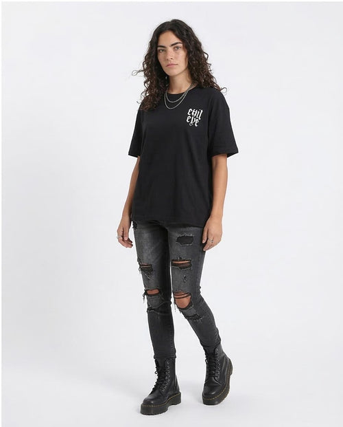 Ravin "Evil Eye" Gothic Graphic Oversized T-Shirt - Black - R207788