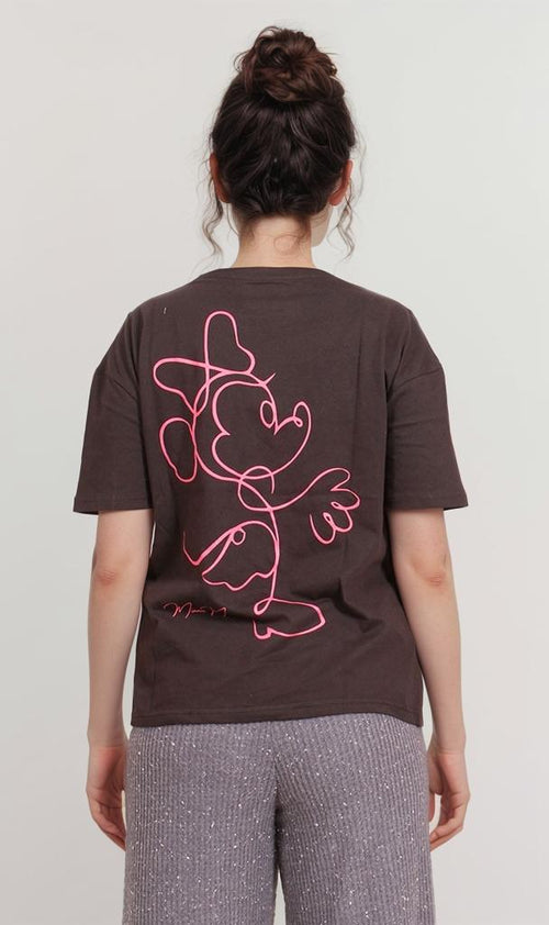 R207789-R207789 - Cartoon Graphic T-Shirt - Brown