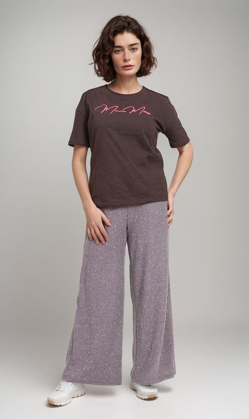 R207789-R207789 - Cartoon Graphic T-Shirt - Brown