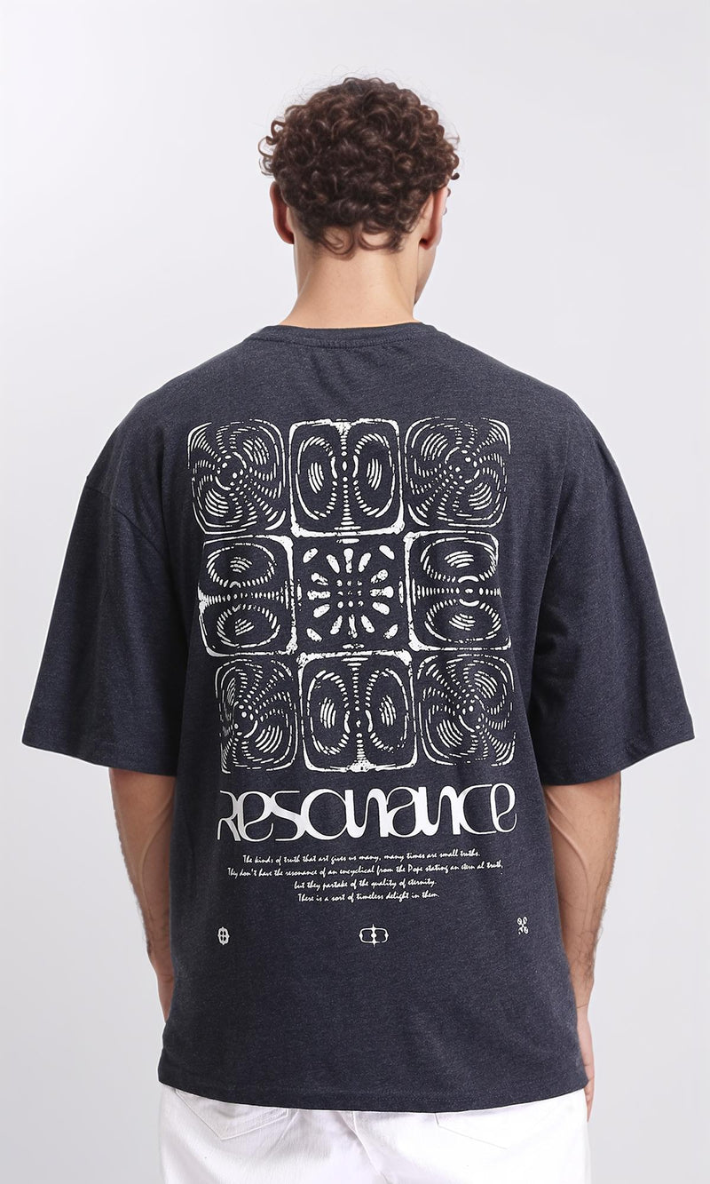 R207835 - Slip On Round Neck Printed Tee - Heather Charcoal