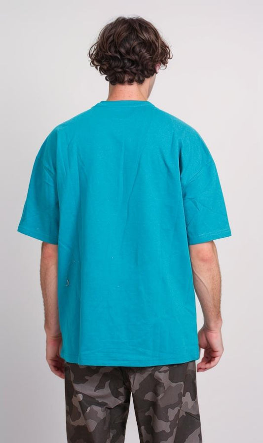 R207838 - Summer Melton Oversized T-Shirt - Teal Blue