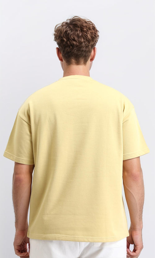 R207839 - Solid Basic Tee with Front Pocket - Light Yellow