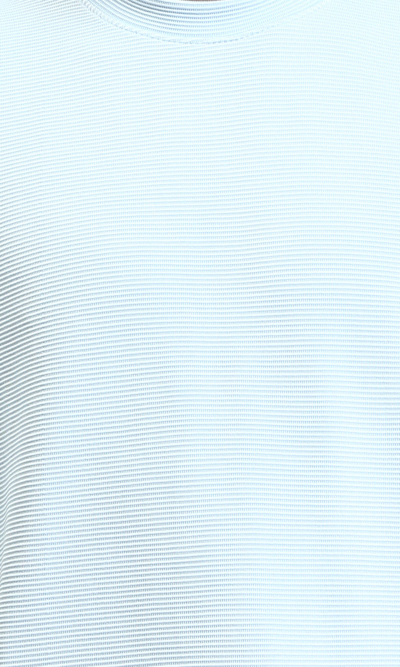 R207843 - Ribbed Round Neck Cotton Tee - Pastel Blue