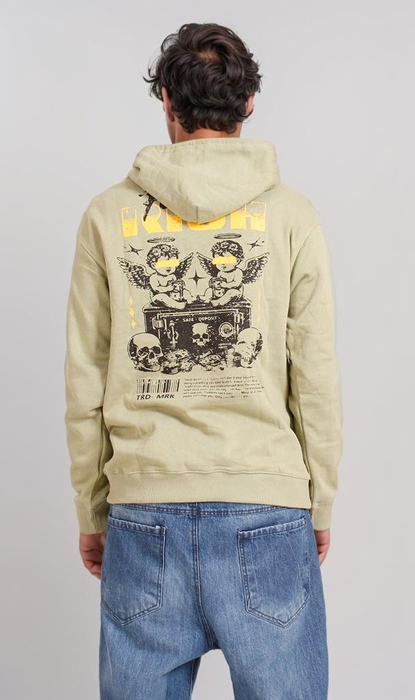 R207859 - Graphic Hoodie - Pale Yellow