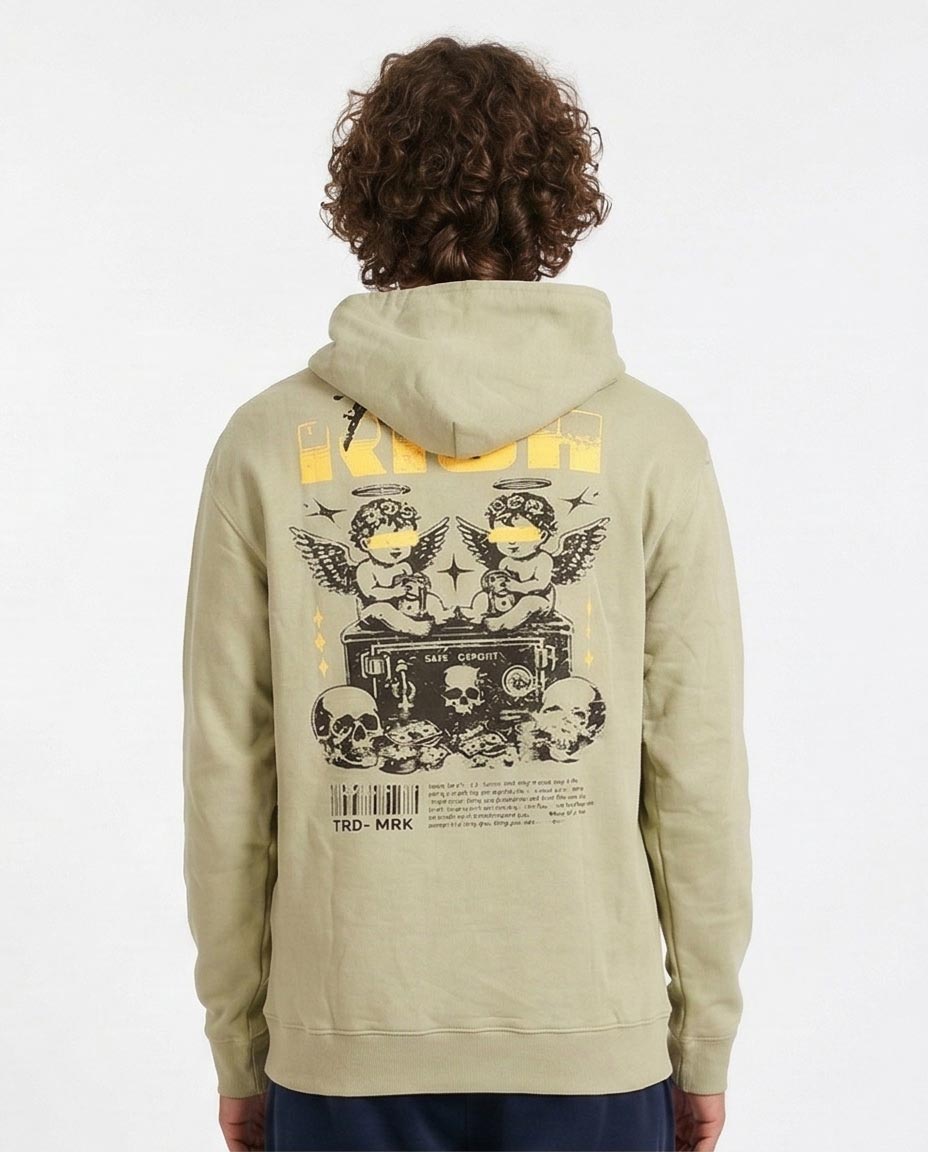 R207859 - Graphic Hoodie - Pale Yellow