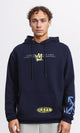 R207861 - Casual Hoodie with Front & Back Print - Navy Blue