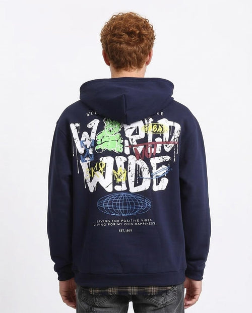 Ravin Men’s "World Wide" Graphic Hoodie – Navy Blue - R207861