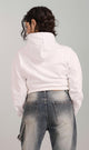 R207862 - Cropped Melton Hoodie - White