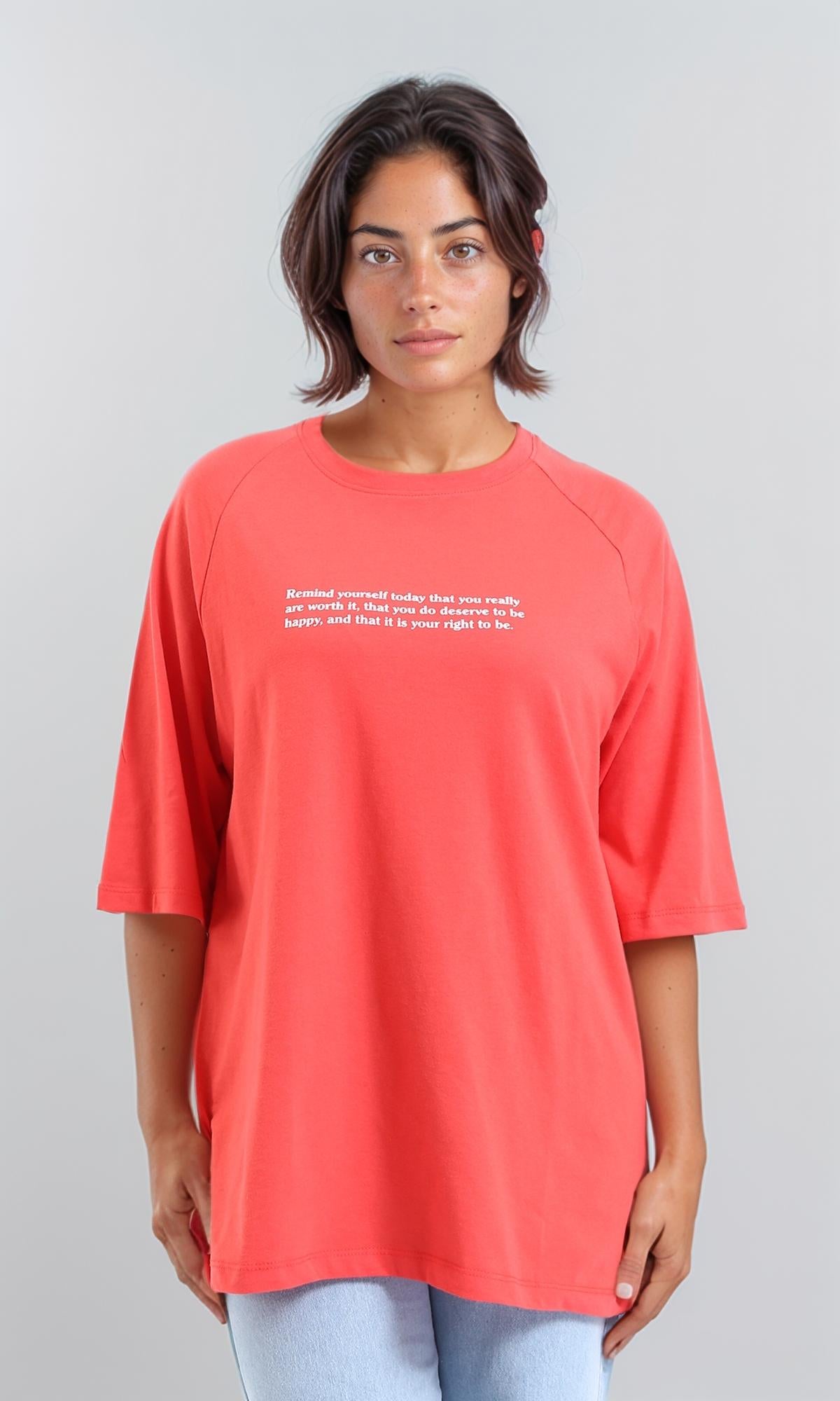 Printed Summer Comfy Long Tee - Watermelon