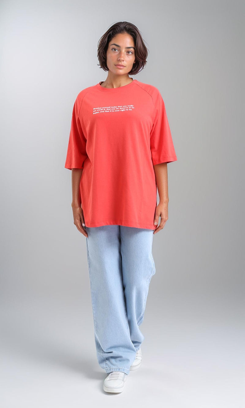 R207864 - Printed Summer Comfy Long Tee - Watermelon