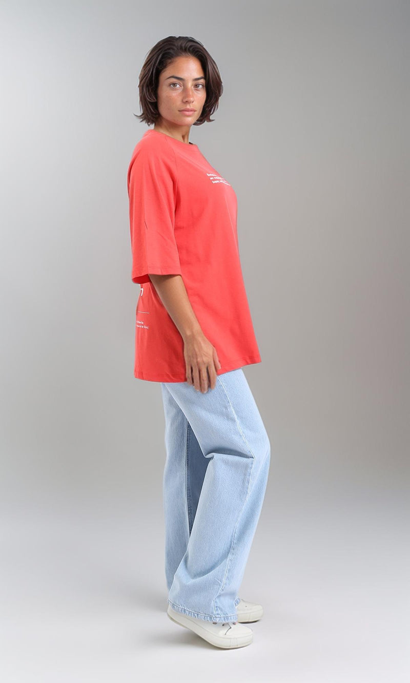 R207864 - Printed Summer Comfy Long Tee - Watermelon