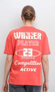 R207865 - Front & Back Print Short Sleeves Tee - Coral Red