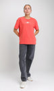 R207865 - Front & Back Print Short Sleeves Tee - Coral Red