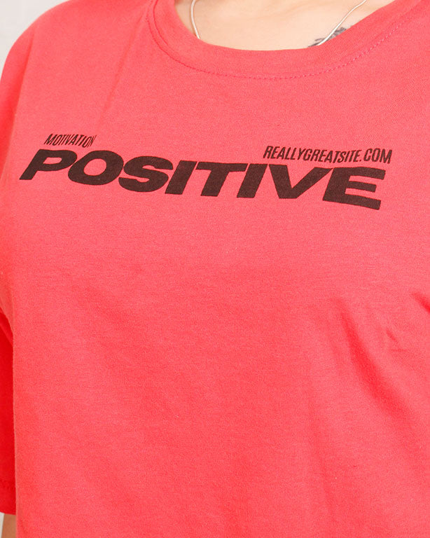 Ravin | Women’s "Positive" Cropped Oversized Graphic Tee – Coral - R207868