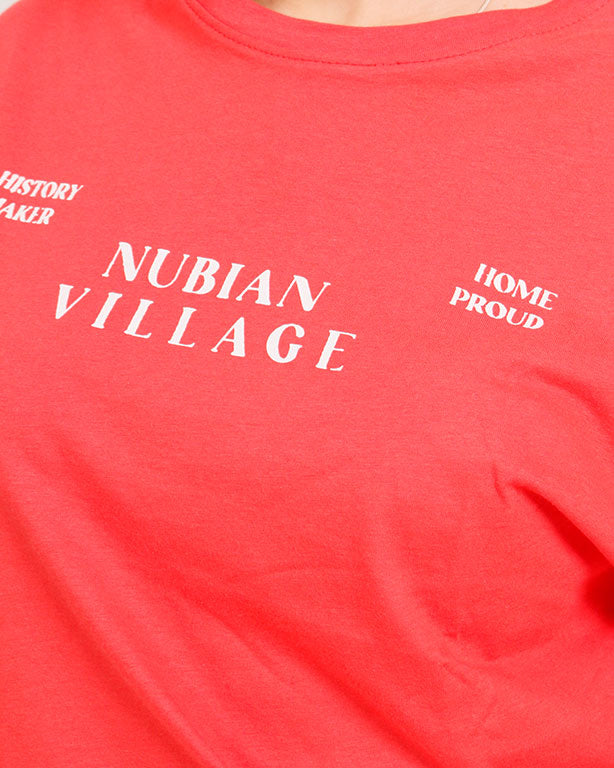 Ravin | "Nubian Village" Oversized Graphic Tee – Coral - R207869