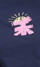 R207870 - Round Neck Printed Short Tee - Navy Blue