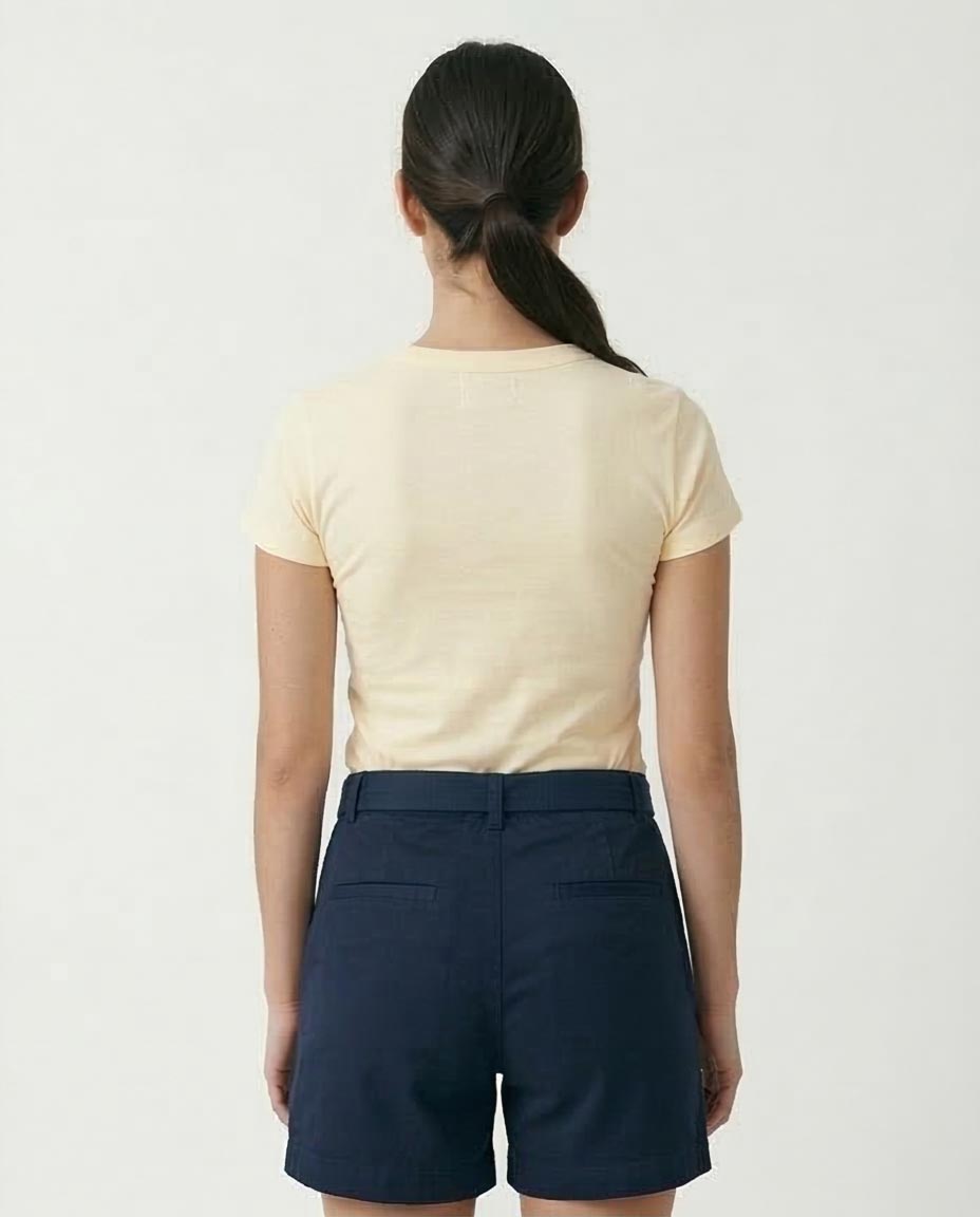 Ravin Essential Slim-Fit Ribbed Crewneck Tee in Buttercream - R207875